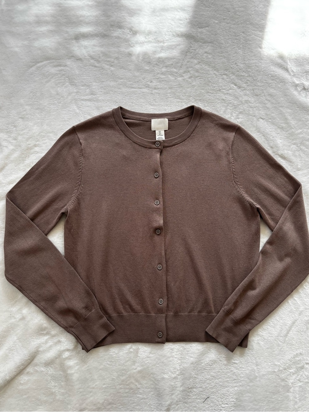 H&M fine knit cardigan in light brown